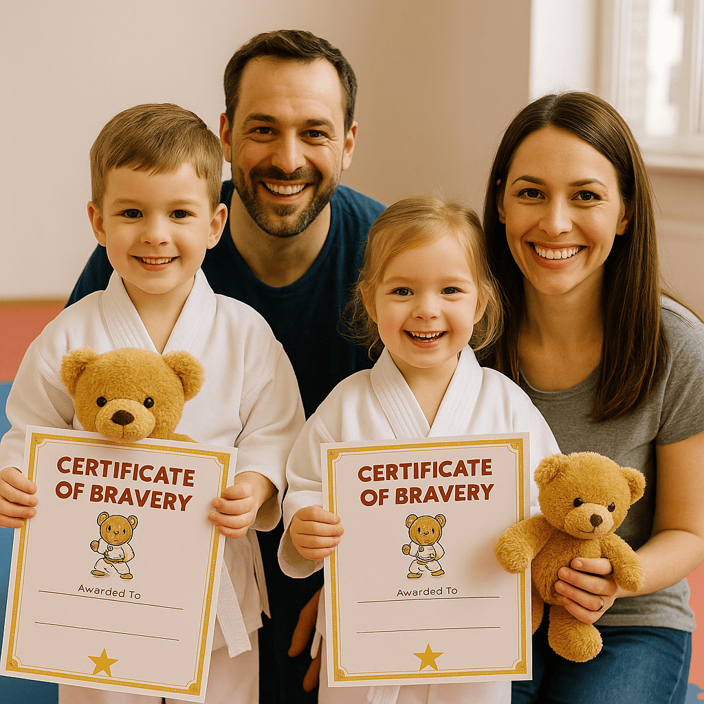 Cartoon martial arts teddy bear